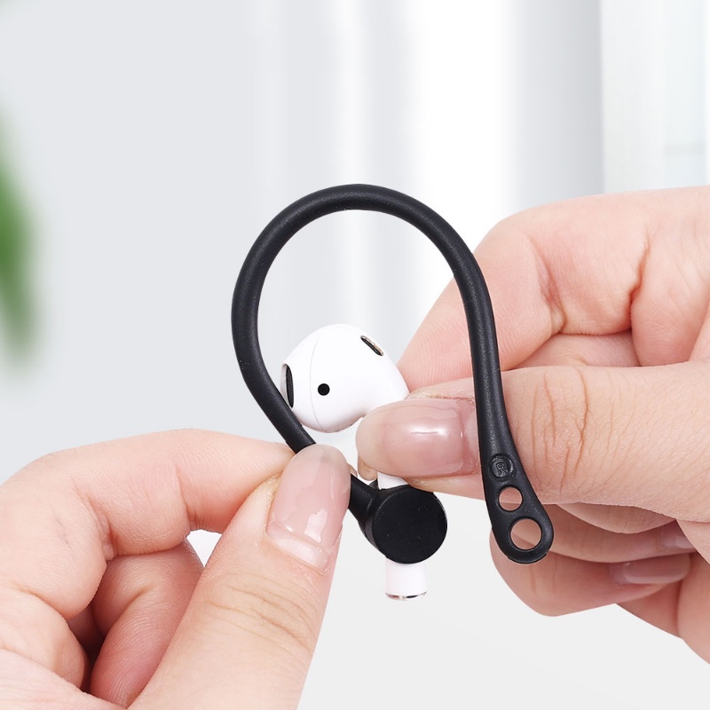 1 Pasang Kait Telinga Bahan Silikon Anti Hilang Untuk Airpods 1 2