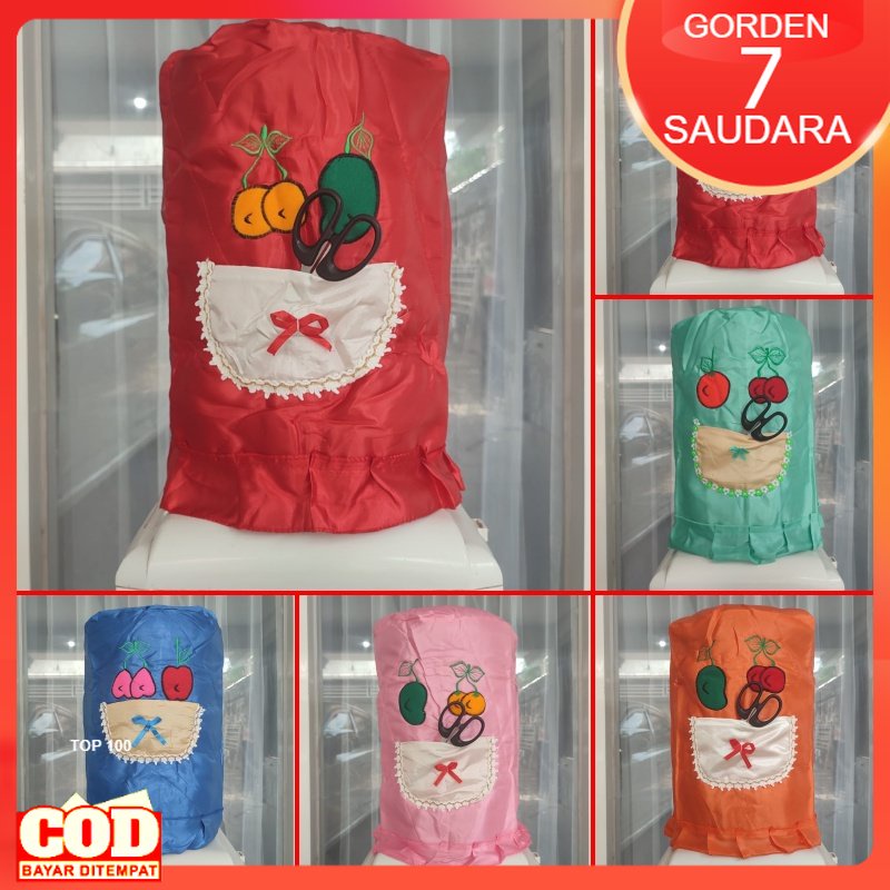 Tutup Galon Duduk Bawah Lapis Spon Tebal (2in1) Motif Polos Buah Lucu Minimalis Sarung Galon Atas Co