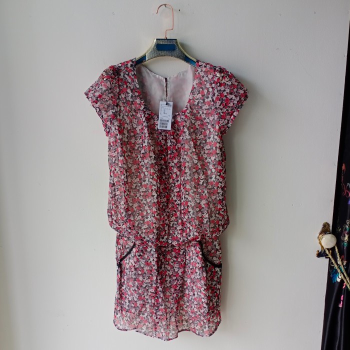 Vis/Mini Dress Wanita Vintage Style /Drees Jadul motif Bunga Thrift premium top fashion