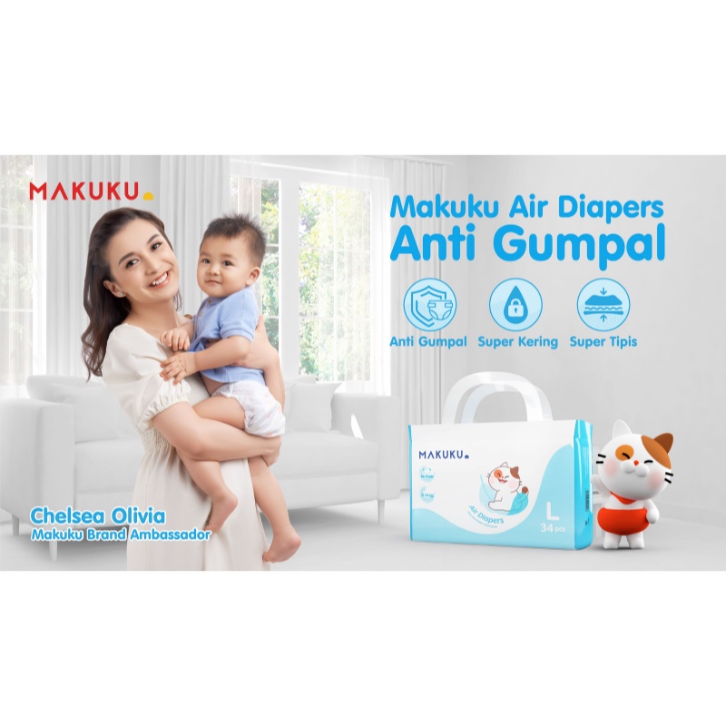 Makuku Air Diapers M32 Slim Pants / M36 Perekat promo popok bayi bandung