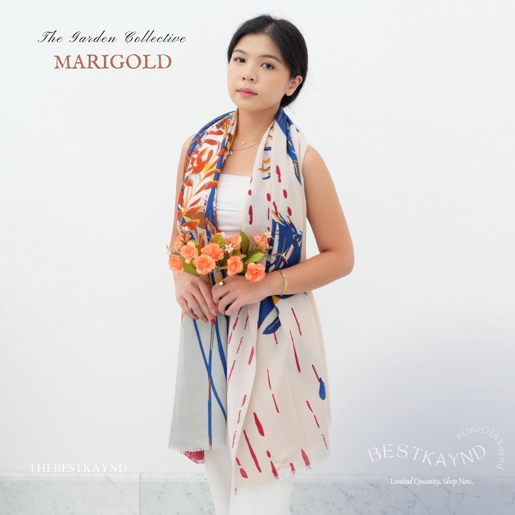 Marigold The Garden Collective | The Best Kaynd |  Premium Scarf Selendang Pashmina Syal Shawl Pasmina Hijab Kain Batik