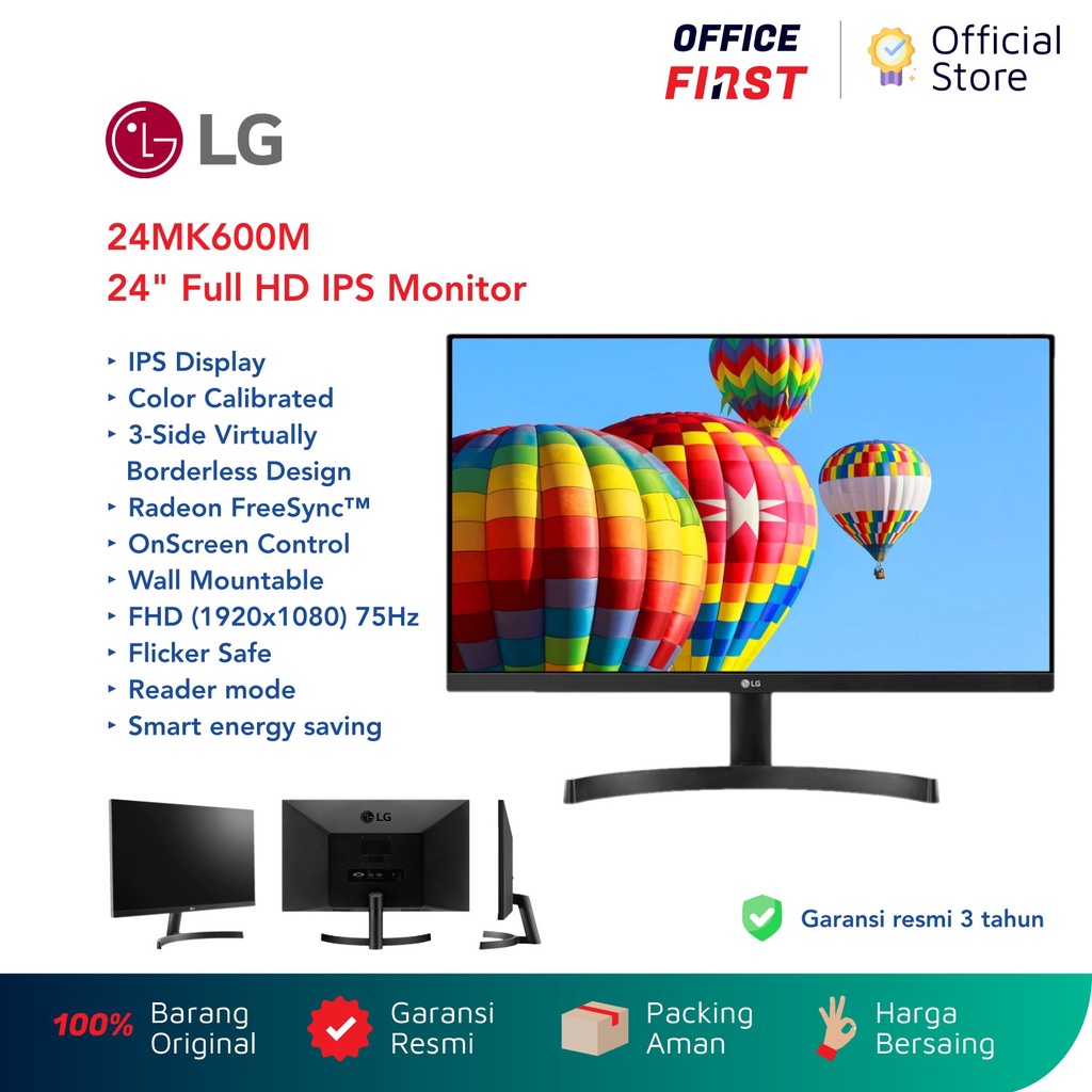 LG 24MK600M 24 inch Full HD IPS LED Monitor 75hz 24MK600 24MK600M-B