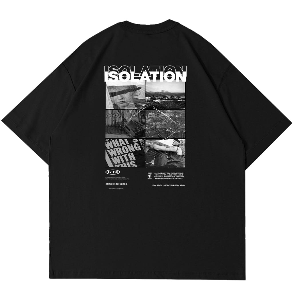 T-shirt | Oversize | Isolation | Black | Snackingchoices