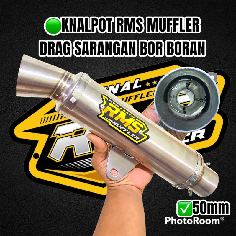 Jual Knalpot Rms Muffler Original Bulat Drag Sarangan Setengah Dan Bor Boran Pangkon Bawah