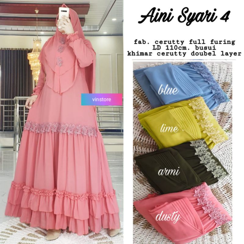 AINI SYARI DRESS MUSLIM GAMIS MUSLIM CERUTY