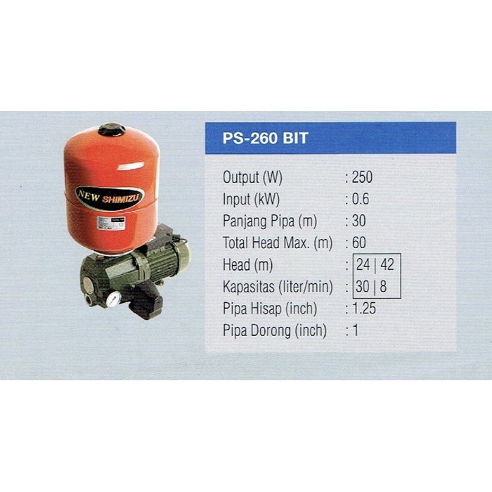 Shimizu Pc-260Bit Jet Pump Otomatis Sumur Dalam