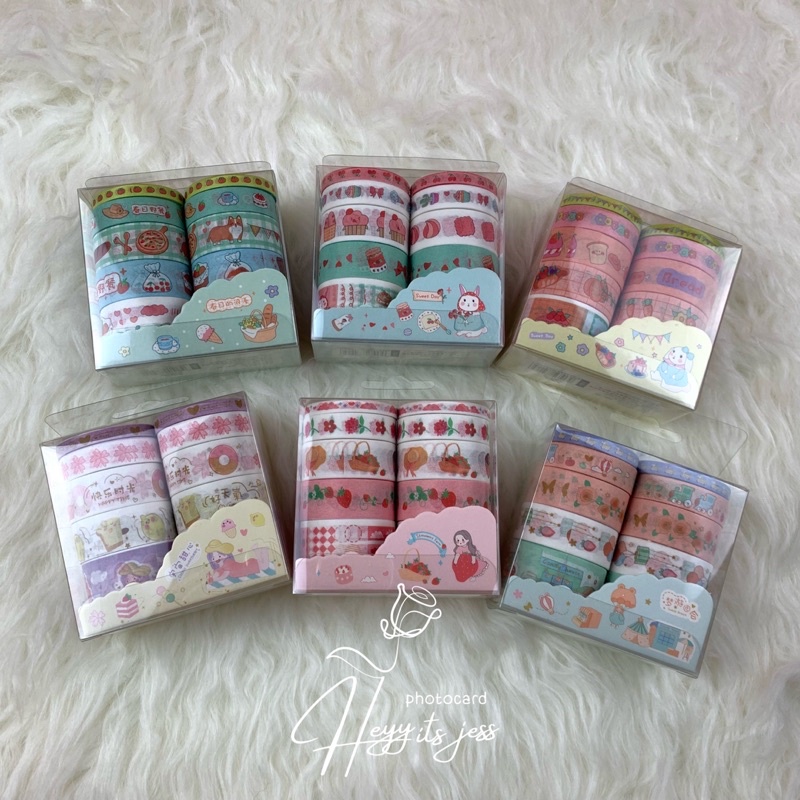 Washi Tape Cute Korean Aesthetic Masking Tape Selotip Kertas Journal Lucu Scrapbook Paper