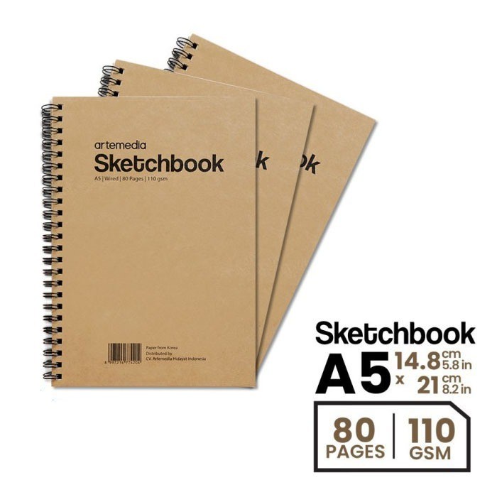 

Buku Gambar Artemedia Sketchbook Wired A5 Craft Cover Buku Sketsa Jilid Spiral