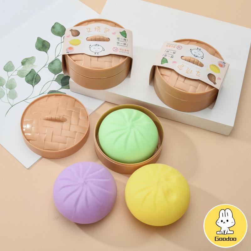 Mainan squishy stress ball pao Mainan bakpao palsu Dimsum bakpao mooncake hakau siomay mantau -Doo