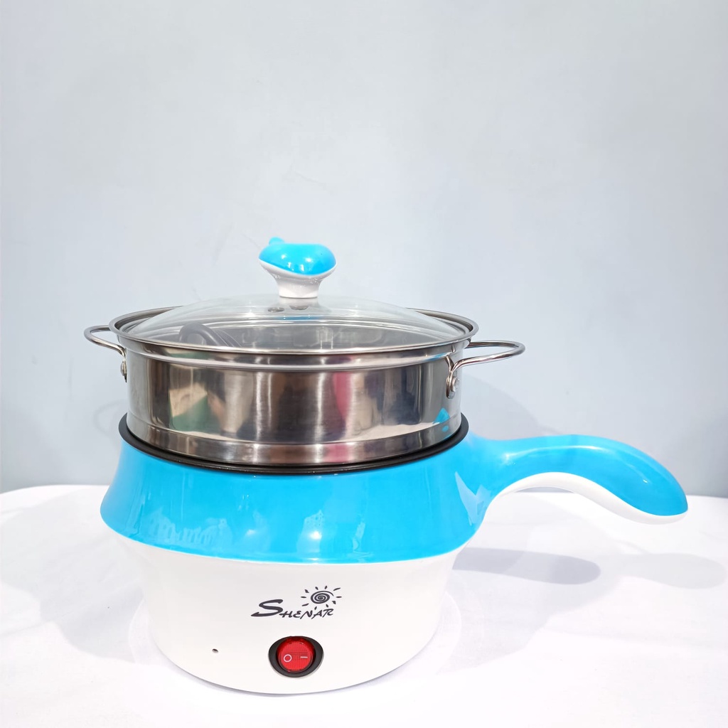 (2KG) SHENAR COOKING POT WITH STEAMER / PANCI LISTRIK LAPISAN KERAMIK FREE KUKUSAN LHOO / PANCI MURAH / PANCI VIRAL / PANCI KUKUS / PANCI KUKUSAN STAINLESS STEEL