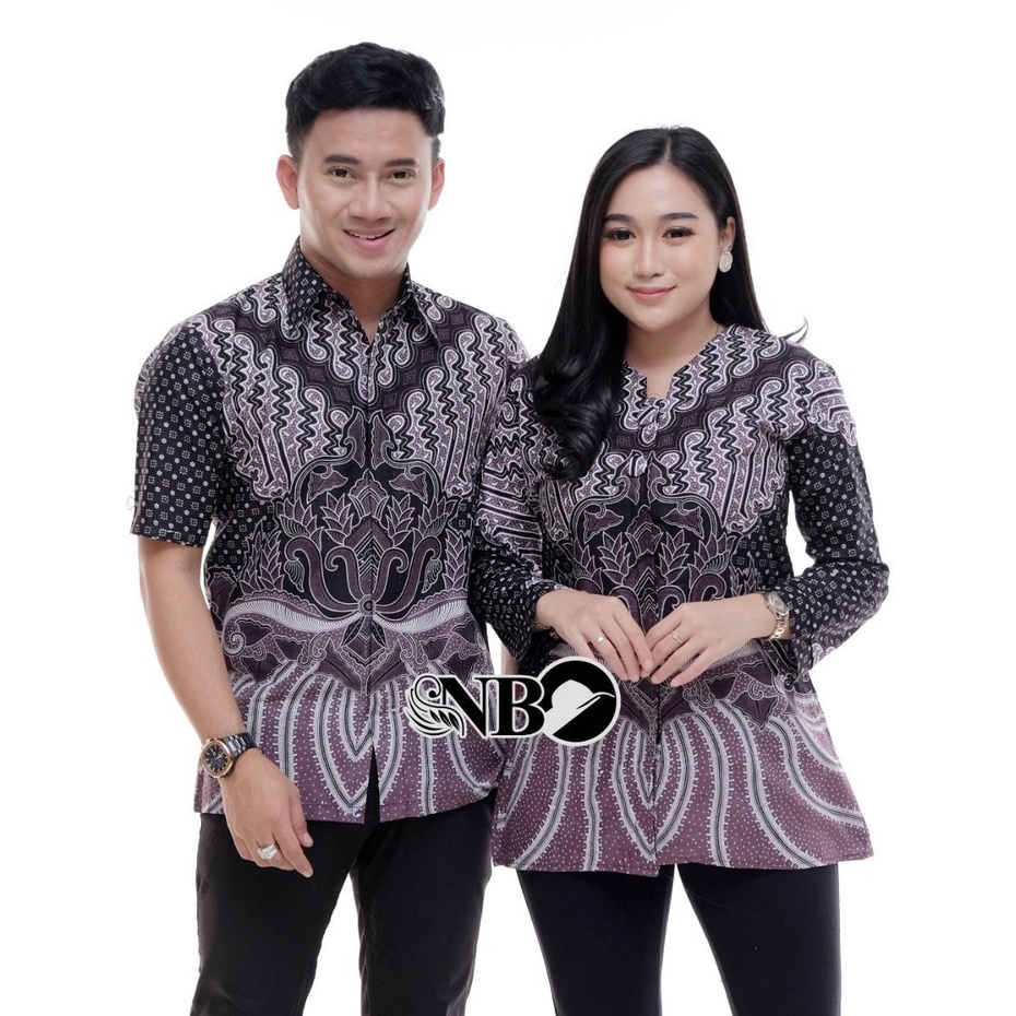 Batik Couple Modern Atasan Blouse Batik Kerja Kantor Wanita M L XL XXL