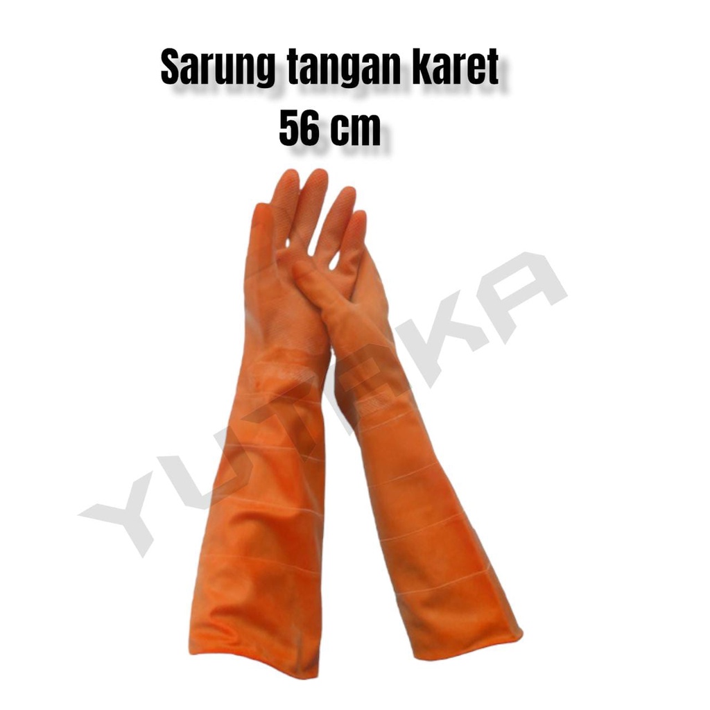 Sarung Tangan Karet Orange 56cm Presisi Ketat