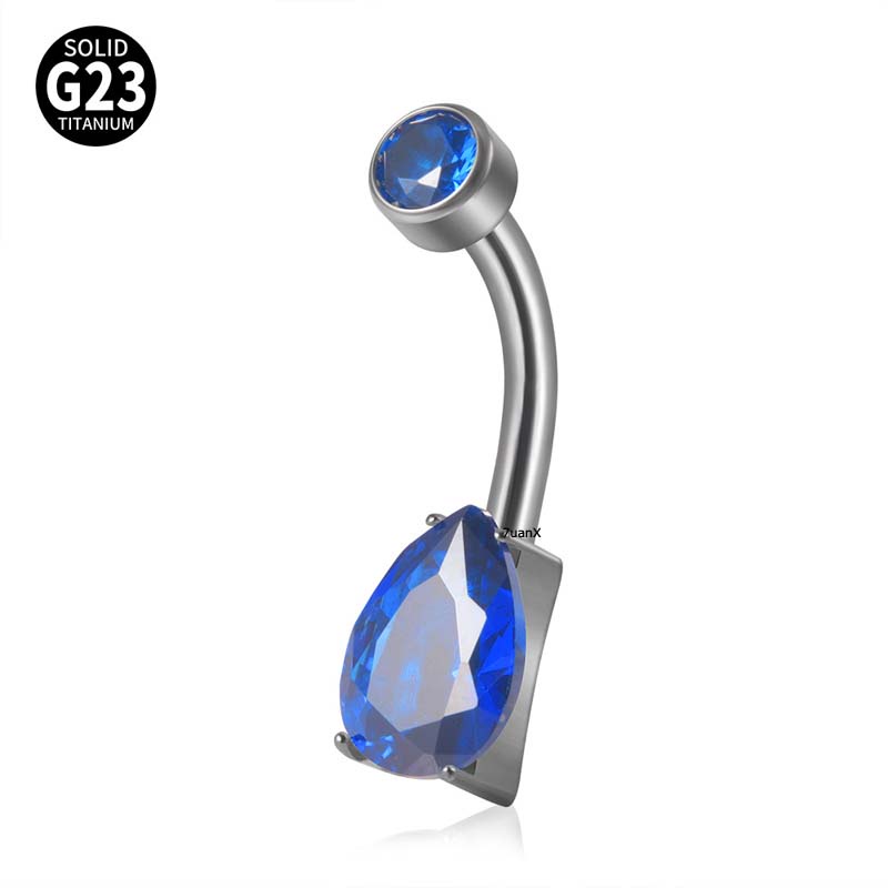 1pc Anting Tindik Perutpusar Hypoallergenic Bahan Titanium Steel G23 14Gauge Untuk Wanita