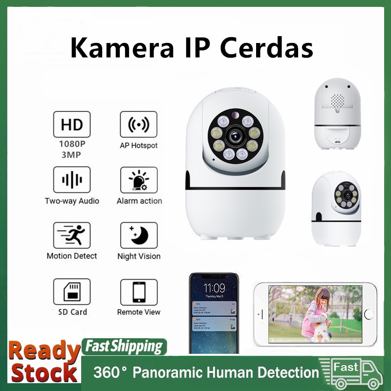 Toptpot 1080P Smart Keamanan CCTV 3MP Mini IP Kamera 360 Derajat 3D Panorama HD WiFi Malam Visi Nirkabel CCTV kamera IP