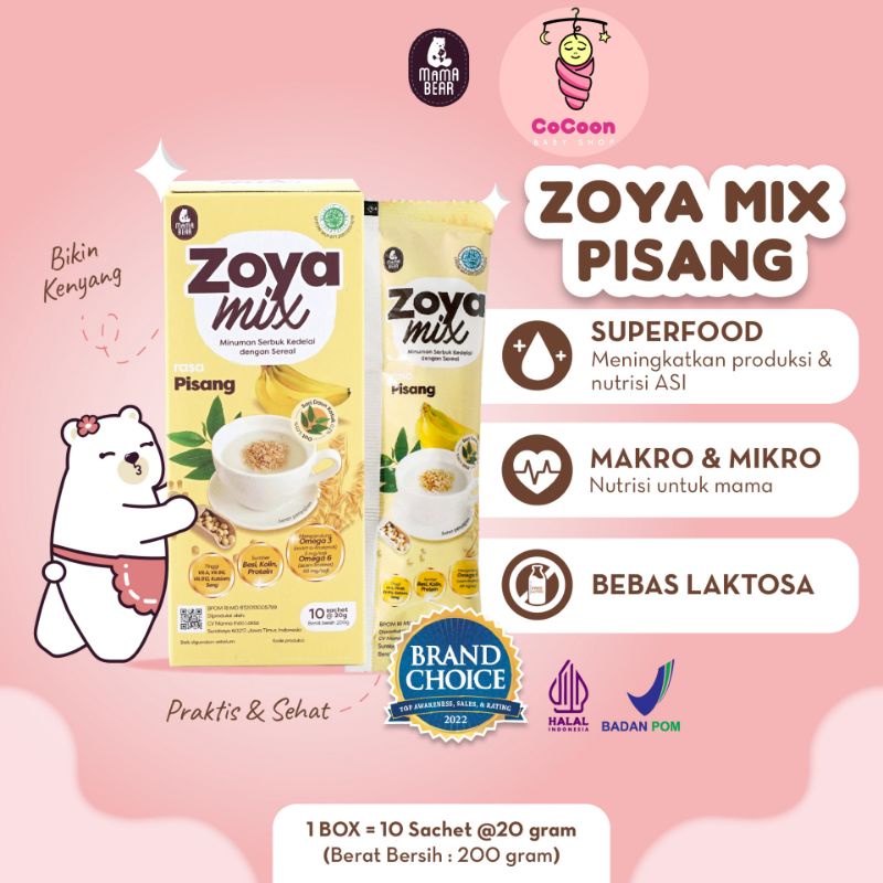 Minuman Pelancar Asi Booster Mama Bear Mamabear Zoya Mix Banana Pisang