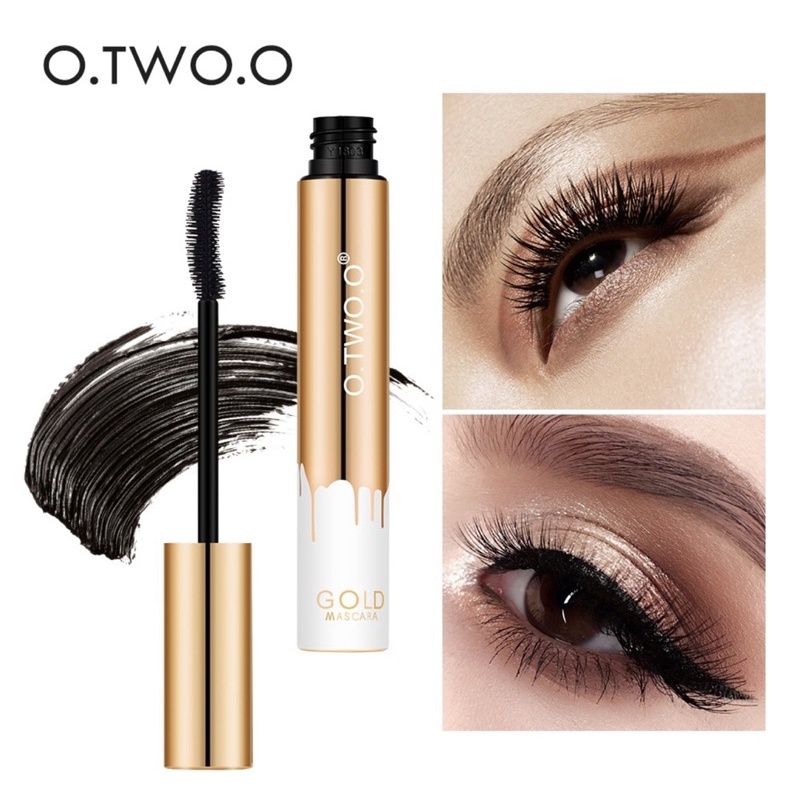 O.TWO.O Mascara Waterproof Long Lasting Volumizing Eye Lash Makeup / O.TWO.O Gold Mascara Waterproof Long Lasting Curling Eyelash Cosmetic Maskara badai tahan air dan tahan lama