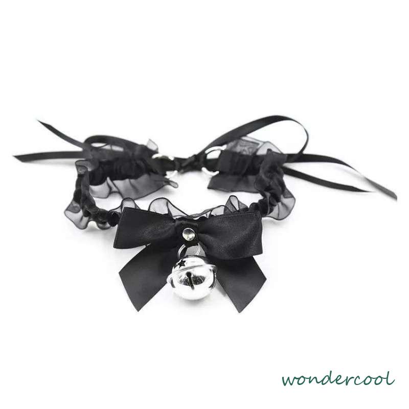 Choker Renda Kalung Lonceng Besar Fashion Korea Cosplay Gaya Aksesoris Wanita-Won