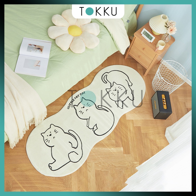 TOKKU Mat / Keset Kaki Panjang Kucing Sapi Beruang 40cmx120cm / Karpet KAMAR MANDI KAMAR TIDUR ANTI SLIP LUCU