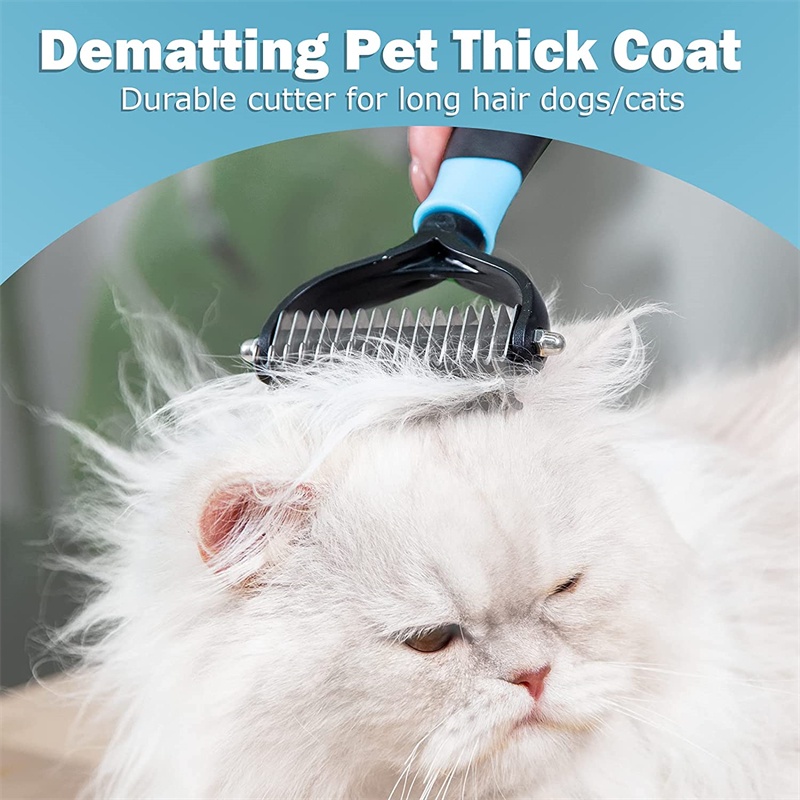 Sisir Kucing Anjing Brush Comb Grooming Kucing Sisir Sikat Slicker Bulu Rambut Kucing Anjing Double Head Pet Hair Removal Comb