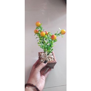 Buah palsu lenkap dengan vas / Buah Hias Meja / Buah Artificial