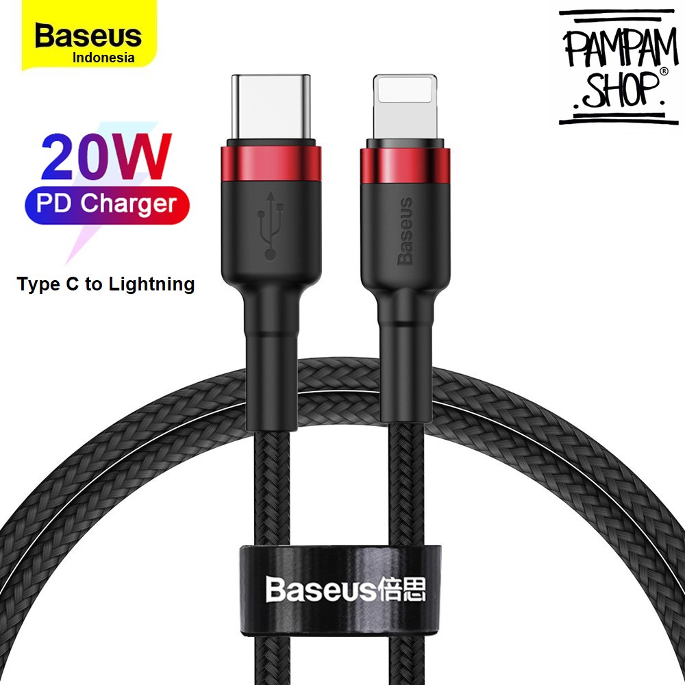 Baseus Original Kabel Data Cafule Type C to Lightning Apple Iphone 20W PD Ori Cable Charger Casan Tipe C 11 12 13