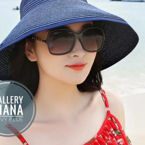 topi lebar rajut import - Hitam