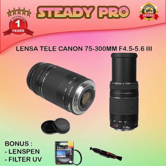 LENSA CANON 75-300MM F4-5-6 III / LENSA TELE CANON 75-300MM III
