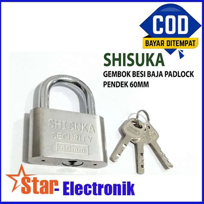 Gembok Besi Baja SHISUKA Padlock Pendek 60 mm