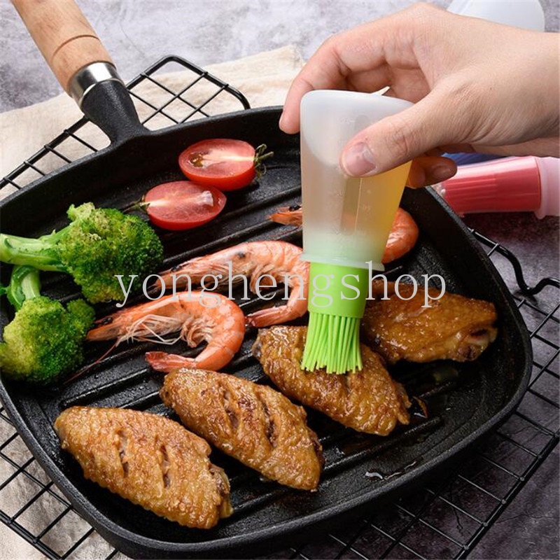 Botol Minyak / Mentega / Mentega Bahan Silikon Portable Untuk BBQ / Dapur