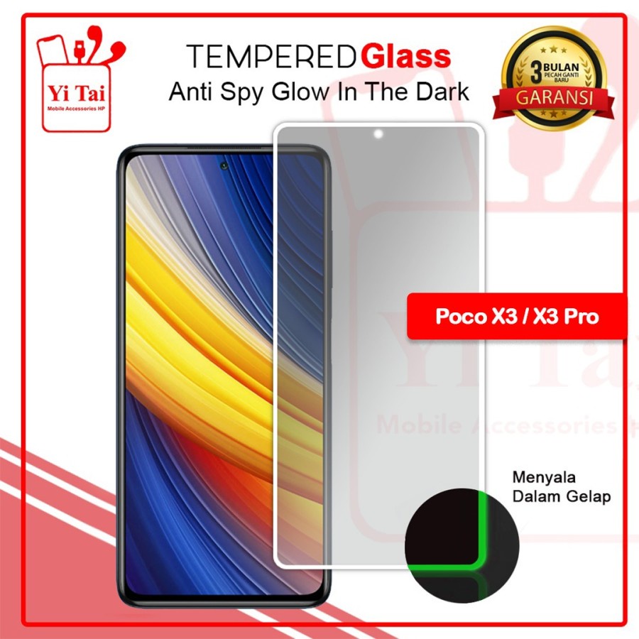 TEMPERED GLASS SPY GLOW IN THE DARK YI TAI - POCOPHONE X3/X3 PRO - GA