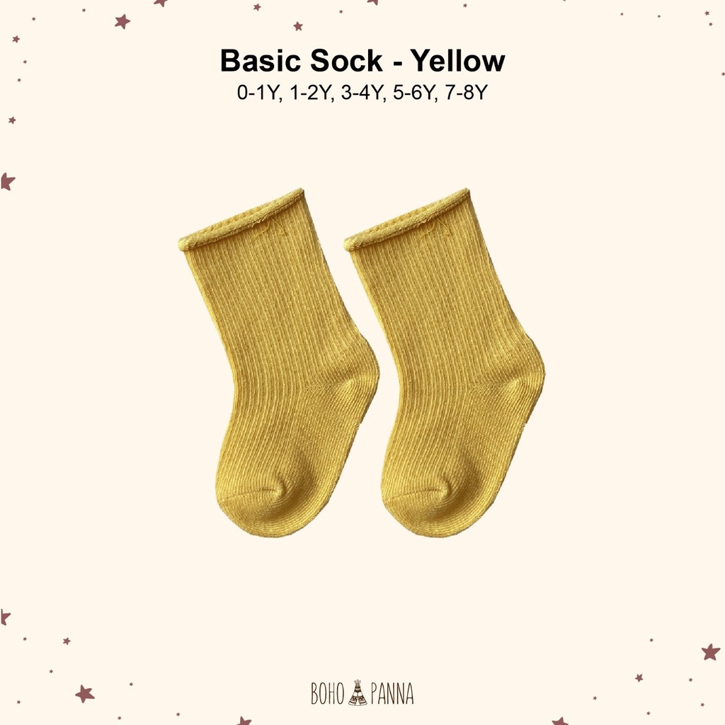 Bohopanna Basic Socks Kaos Kaki Polos Anak 0 - 8 Tahun V.02