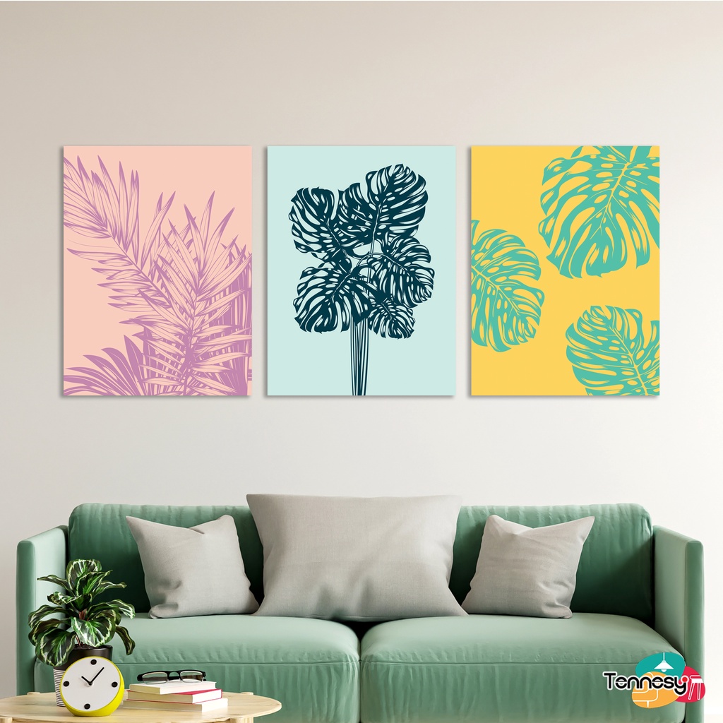 HIASAN DINDING WALL DECOR 15x20CM PAJANGAN POSTER DEKORASI KAMAR RUMAH DAUN FLORAL LEAF