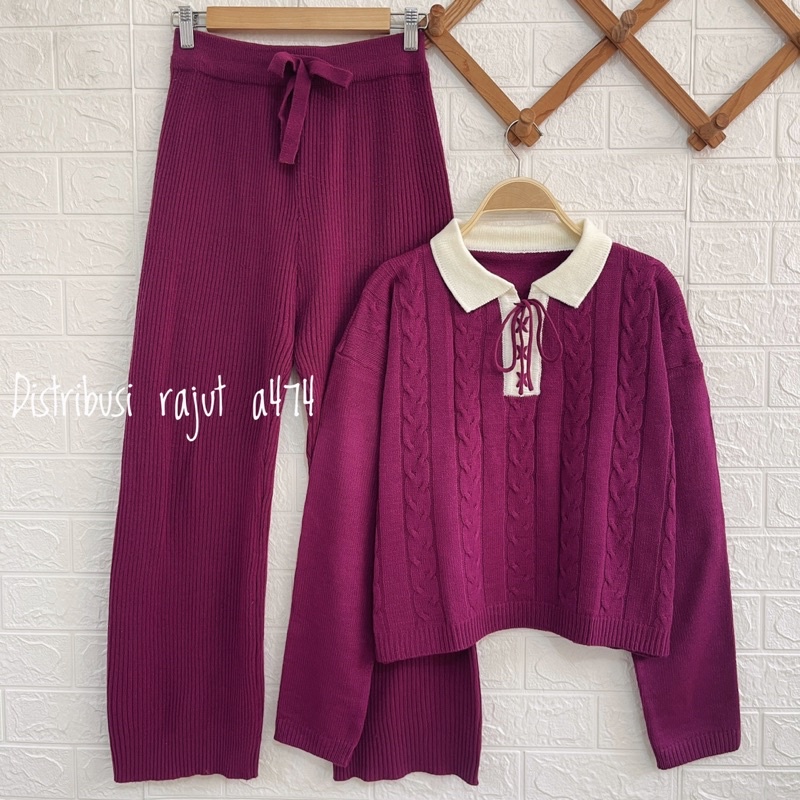 ONESET SWEATER DEVINA SETELAN CELANA KULOT RAJUT