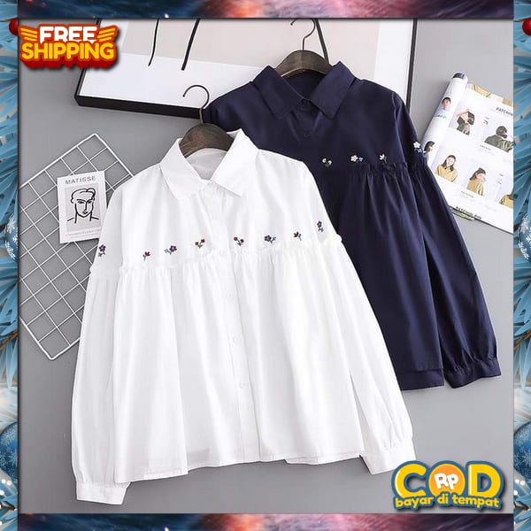 Blousw Korea Bloyse Model Kerah Bj Blous Premium Atasan Kemeja Santai Bsju Buju Blose Elegant Blouse