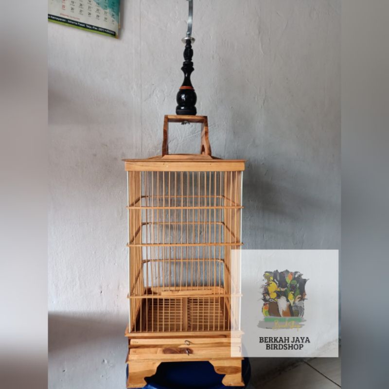 SANGKAR KAYU PLITUR BURUNG PLECI CIBLEK