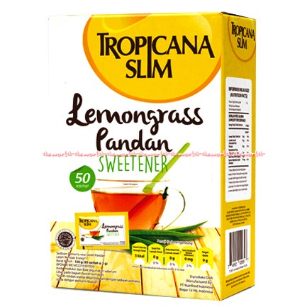 

Tropicana Slim 50sachet Lemongrass Pandan Sweetener Pemanis Gula Rasa Sereh Pandan Serai Lemong Grass Lemon Grass 50pcs Gula Untuk Penderita Diabet Diabetes