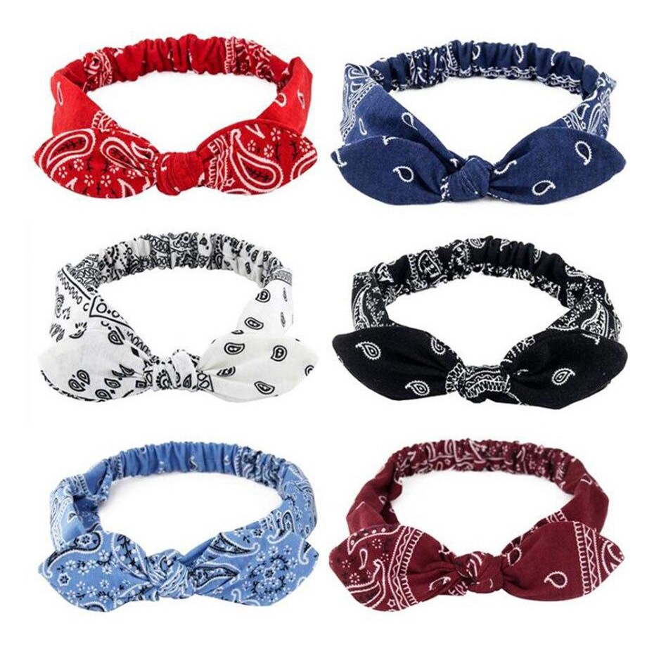 Bandana Scrunchie Headband Rambut Bando Kain Lentur Retro Vintage Dalika