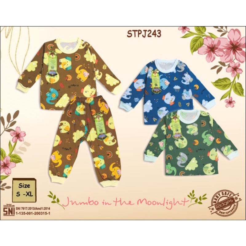 3Pcs Setelan Baju Bayi Panjang RIDGES SIZE S.M.L.XL