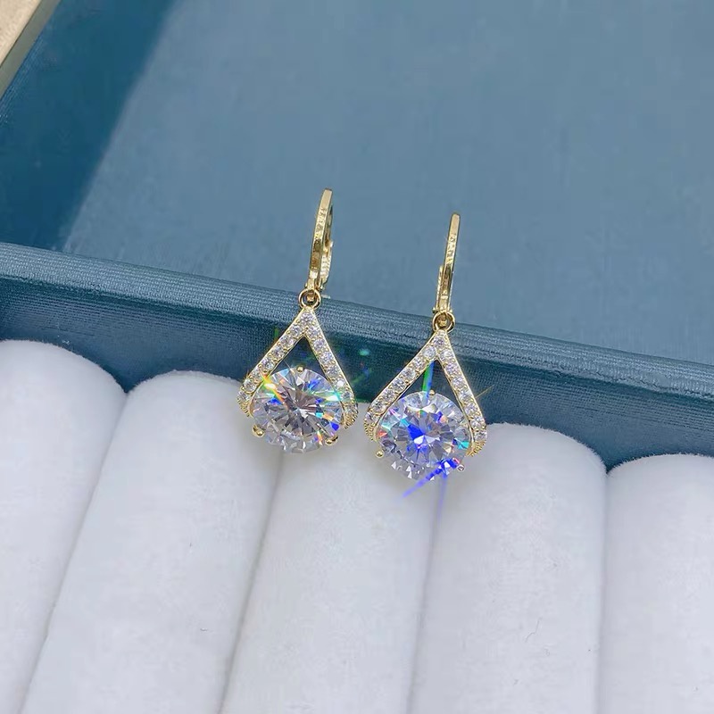 Anting Tusuk Sterling Silver 925 Desain Geometri Gaya Selebriti / Simple Hypoallergenic Untuk Wanita