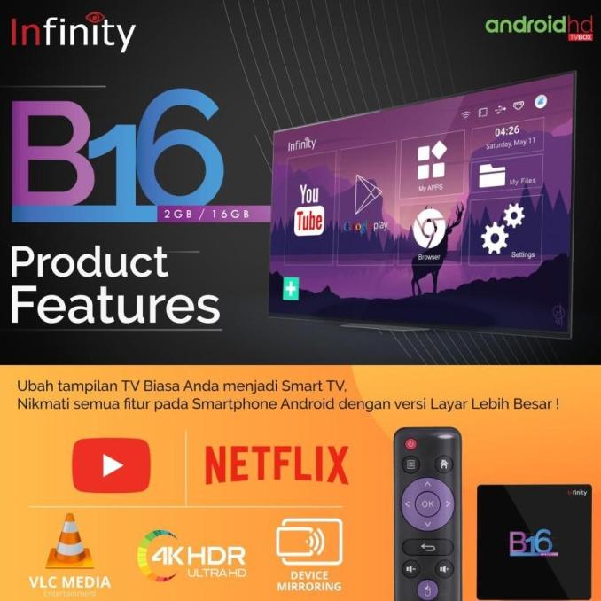 Android Tv box Infinity B16(2Gb/16Gb)/B32(4Gb/32Gb) Wifi Bluetooth Lan