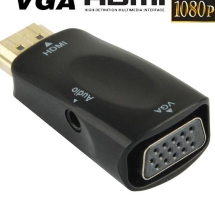 Recomended Converter HDMI to VGA with Port Audio full HD 1080p plug and play Male to Female Laptop k