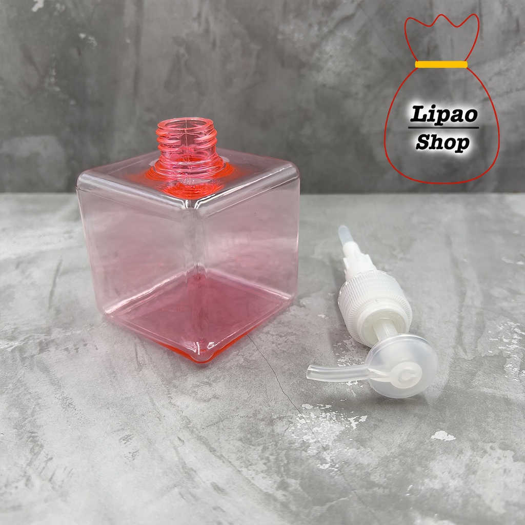 Botol Pump Plastik Kotak Sabun / Lotion / Shampo Cuci Piring - 150ml  250ml 450ml - Pink Merah muda