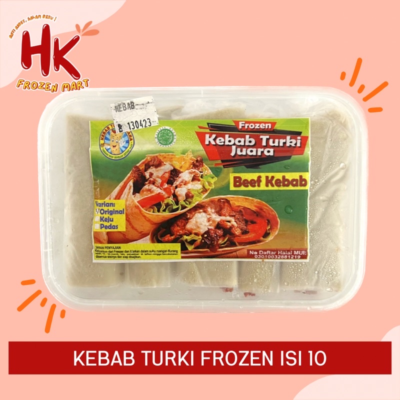 

Kebab Turki Frozen Original, Keju & Pedas isi daging sapi 10pcs mini | Kebab instan HK Frozen Mart