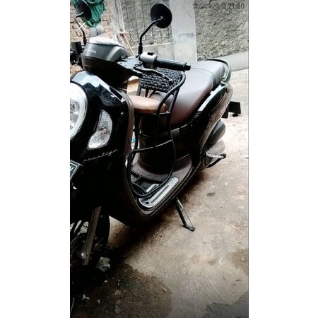 kursi motor new hitam bonus bantal