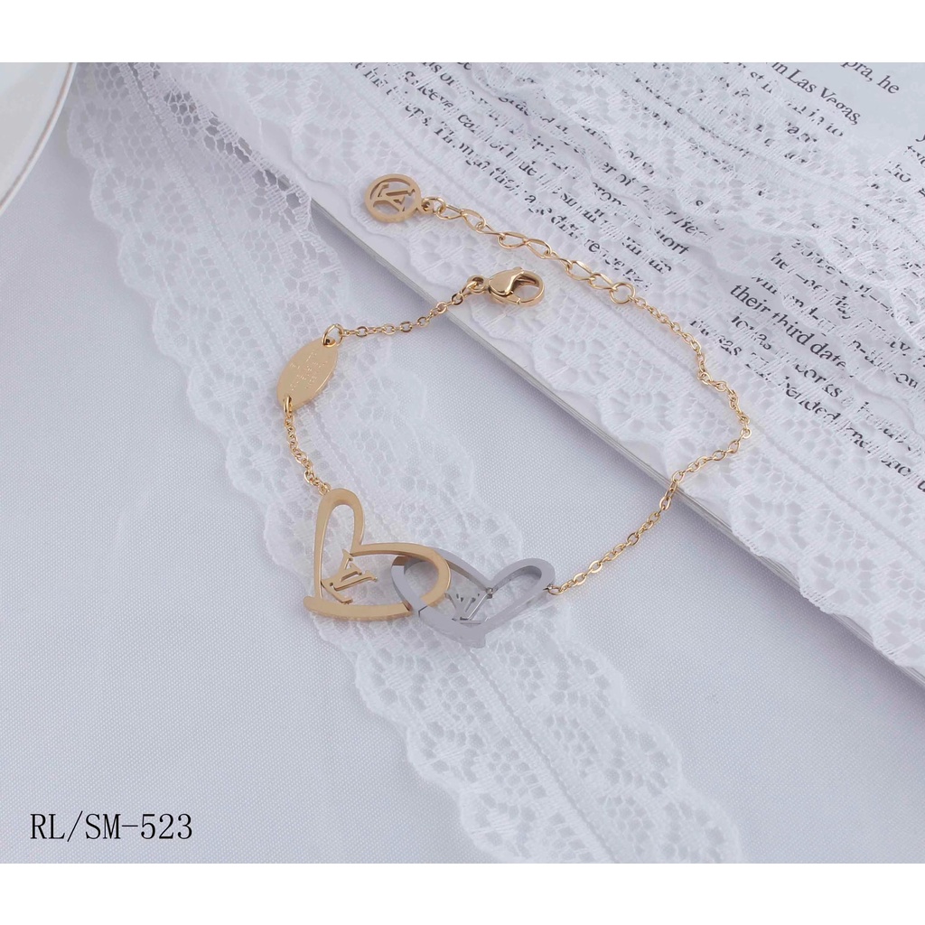 Set Titanium Kalung/Gelang Kombinasi Perhiasan Fashion 1234/523