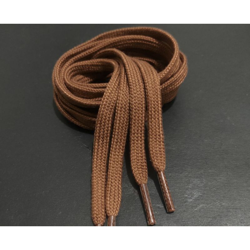 tali sepatu shoelaces cotton premium tali sepatu coklat(flat laces)