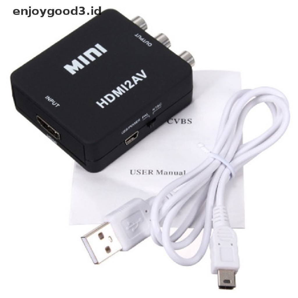 Kotak Adapter Konverter Video RCA CVSB L / R Video Ke HDMI 1080P HD