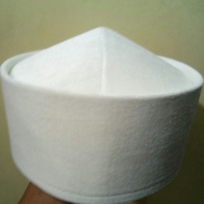 Peci/Songkok/Kopiah mesir bludru putih elegant - 3