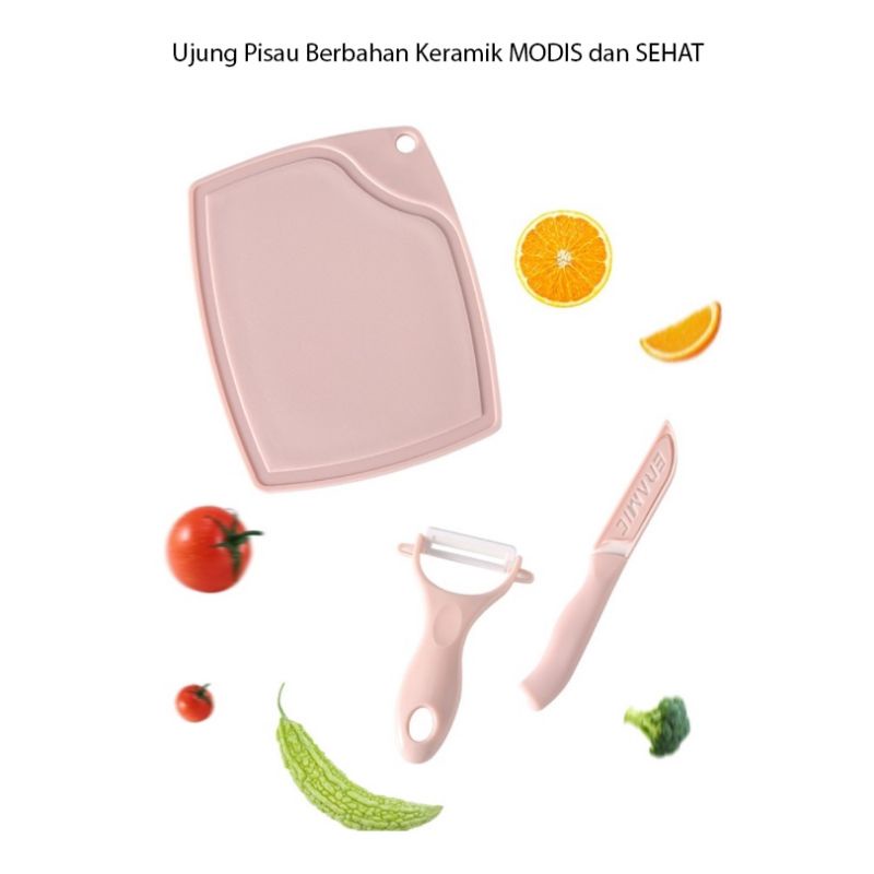 Pisau Set Ceramic Keramik/Pisau Set Keramik 3in1/Telenan Set Knife
