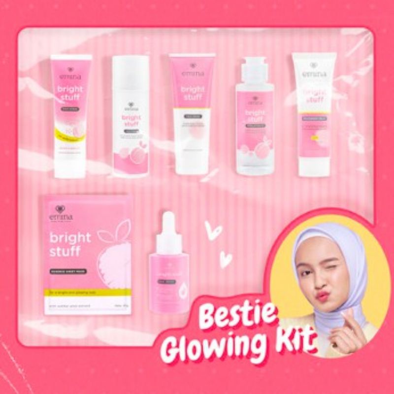 EMINA BRIGHT STUFF FACE WASH TONER CREAM LOOSE POWDER SERUM